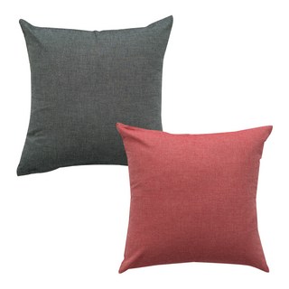 ECONY HOUSE 靠墊套 2入+靠墊棉芯 2入, 木炭，紅色