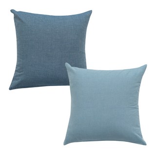 ECONY HOUSE 靠墊套 2入+靠墊棉芯 2入, 藍色+天藍色