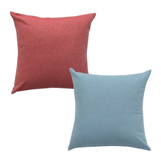 ECONY HOUSE 靠墊套 2入+靠墊棉芯 2入, 紅色, 天空