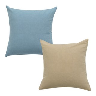 ECONY HOUSE 靠墊套 2入+靠墊棉芯 2入, 天空, 米色