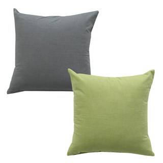 ECONY HOUSE 靠墊套 2入+靠墊棉芯 2入, 灰色,淺綠色