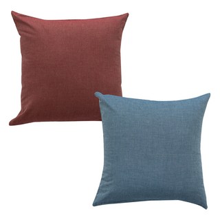 ECONY HOUSE 靠墊套 2入+靠墊棉芯 2入, 酒紅色+藍色