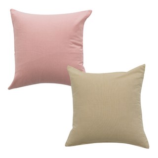 ECONY HOUSE 靠墊套 2入+靠墊棉芯 2入, 粉色米色
