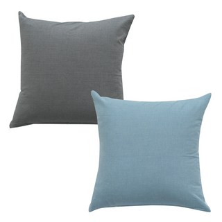 ECONY HOUSE 靠墊套 2入+靠墊棉芯 2入, 灰色，天空