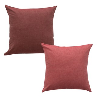 ECONY HOUSE 先染素色抱枕 含枕芯 2件組, 酒紅色, 紅色