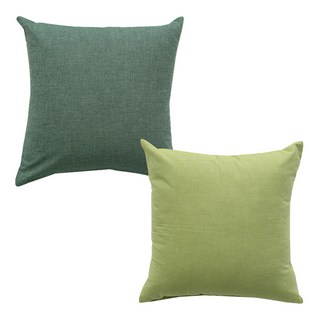 ECONY HOUSE 靠墊套 2入+靠墊棉芯 2入, 深綠色+淡綠色