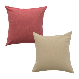 ECONY HOUSE 靠墊套 2入+靠墊棉芯 2入, 紅色, 米色