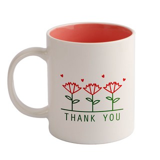 디자인아지트 라인카네이션 기성 머그컵 325ml, 핑크, 1개