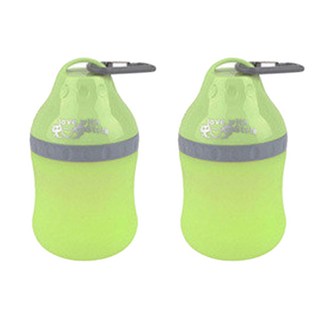 아리코 DrMini 고양이 & 강아지 실리콘 겔 호리 물병 400ml, 그린, 2개