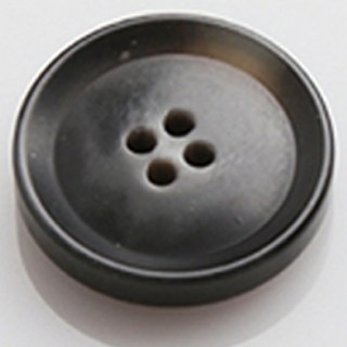 HR Boss方框牛角紋大鈕扣 21mm, 灰色, 8個