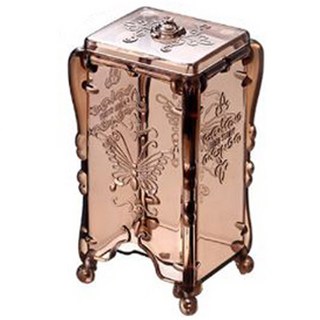 리빙듀오 크리스탈 화장 솜 케이스, 브라운, 1개