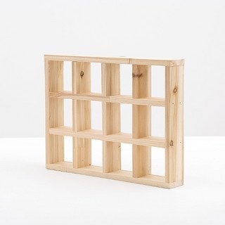 4MERIT 雪松分格裝飾置物架 12格, 實木