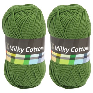 brand yarn 素色棉混紡針織線, 73號 Olive, 1組