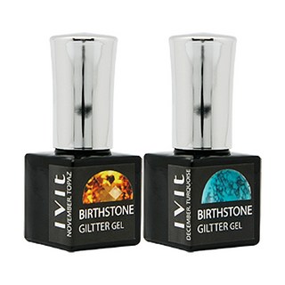 SM IVIT 誕生石亮片凝膠 2入組, 亮片凝膠 11月托帕石 + 12月綠松石, 1套