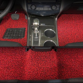 라임 코일 쿠션 차량용 카매트 확장형 레드블랙 2p 세트, 현대, 트라제XG 1열