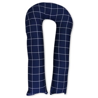 ECONY HOUSE 格紋U型身體枕套, 海軍 W