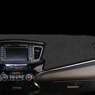 CARTEM Origin 麂皮防滑儀表板避光墊 深灰色 + 黑色滾邊, 起亞, K9 (無中置喇叭, 有抬頭顯示器)