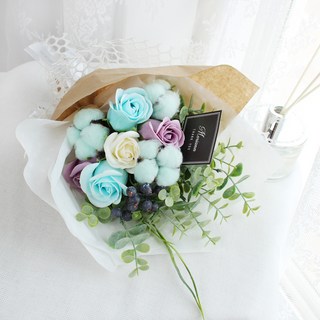 莫里安甜茶棉花花束, 紫藍色