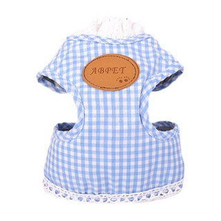 ZEZEPET 寵物格紋蕾絲胸背帶牽繩組 S, Y407PDFC103, 1套