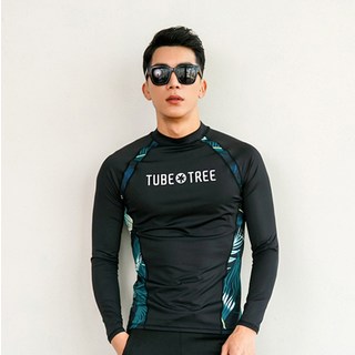 FUNHAN COUPLE 男款度假風防曬泳衣 A213, 黑色的