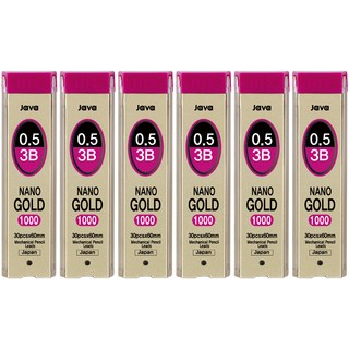 자바펜 나노골드 1000 샤프심 3B, 0.5mm, 6개