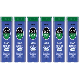 자바펜 나노골드 1000 2B 샤프심, 0.7mm, 6개