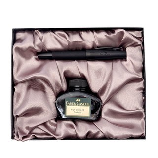 FABER-CASTELL 輝柏 e-motion鋼筆瓶裝墨水組, EF, 純黑