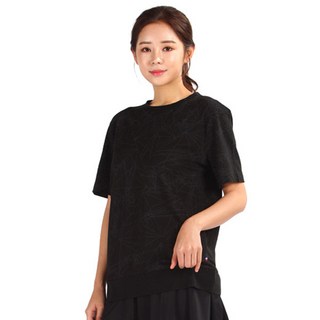 The Syrup 線條大學T 短袖T恤, 黑色