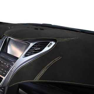 BORN TO ROAD 麂皮絨防滑儀表板避光墊 黑色布料 + 檸檬黃縫線, 雪佛蘭, Captiva 2011~2015年/多功能儀表