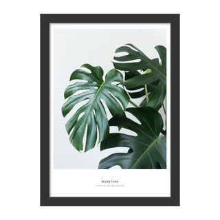 Think Us 植物風畫框 30 龜背芋E, 黑色