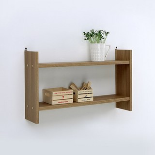 ArAmA 雙層壁掛式收納置物架, 橡木