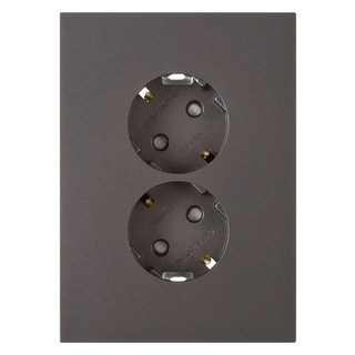 CHEIL ELECTRIC 2孔電源插座 深灰色, 1個