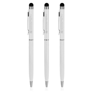 누아트 스마트 터치펜슬 볼펜겸용 3개입, 화이트실버, 3개