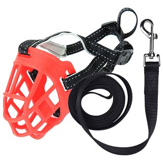 ZEZEPET 矽膠寵物狗嘴套牽繩組 4號, K00PPDTM002, 1套