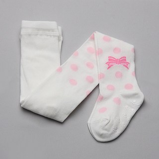 Wissocks & Papamom 女童用圓點蝴蝶結褲襪