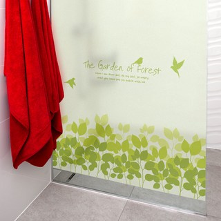 JEJEDECO 窗貼 彩色霧面窗貼 玻璃窗貼 清澈森林01, 綠色