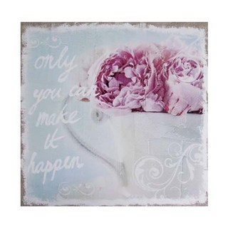 天野 玫瑰盆栽帆布裝飾畫, 混合顏色