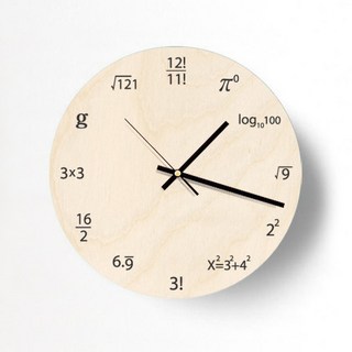 모두의팩토리 우등생 수학 학원 학교 학생 자작나무 벽시계 지름27cm