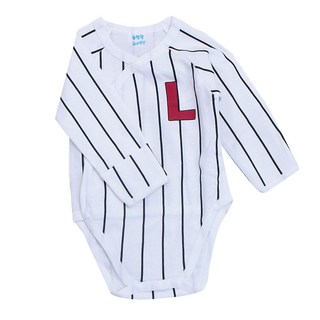 베베원 베이스볼 양면 긴팔 배냇 슈트