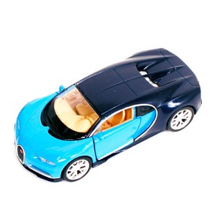 Welly 布加迪Chiron 12cm 合金模型車, 藍色, 1個