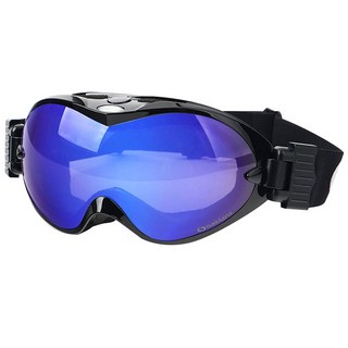 Oaklans S9 高級滑雪雪鏡, 黑色鏡框 + 藍色鍍膜鏡片, 1個