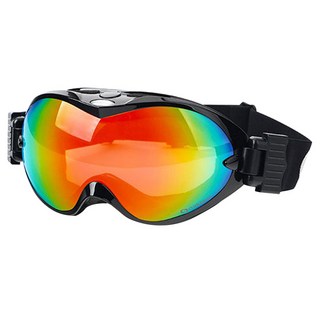 Oaklans S9 高級滑雪雪鏡, 黑色鏡框 + 紅色鏡面鏡片, 1個