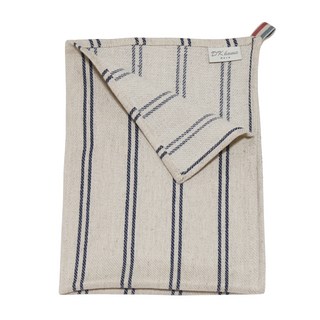 DK Home亞麻11支雙線條廚房抹布, 海軍藍, 1個