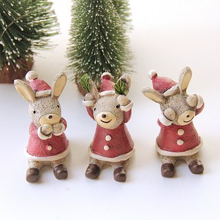 River Green 聖誕可愛裝飾娃娃 3件組, 兔子