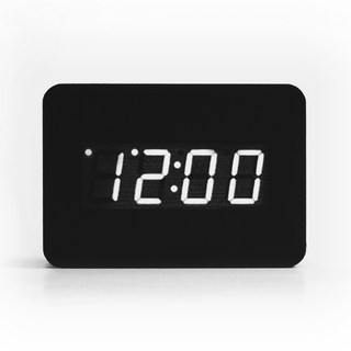 FLaITO 木質長方形LED電子時鐘, 黑色的