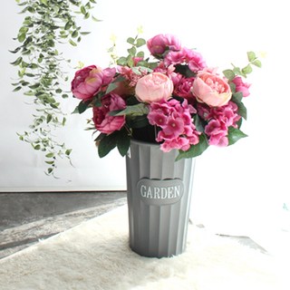 Mori& 人造繡球牡丹花束, 2個, 粉紅色