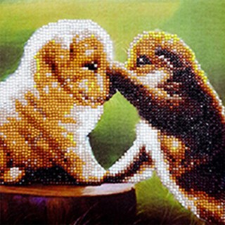 ZEZENEW 畫板型 撫摸小狗 鑽石畫, 混合顏色, 1套