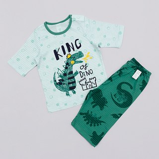 Maykids 男童款恐龍印花7分袖家居服套裝