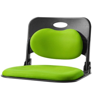 체어포커스 폴더백 하트요추 좌식의자 메쉬원단 블랙바디, 그린