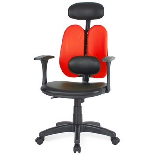 청심의자 휴먼C형 요추헤더형 우레탄바퀴 인조가죽 의자, 와인